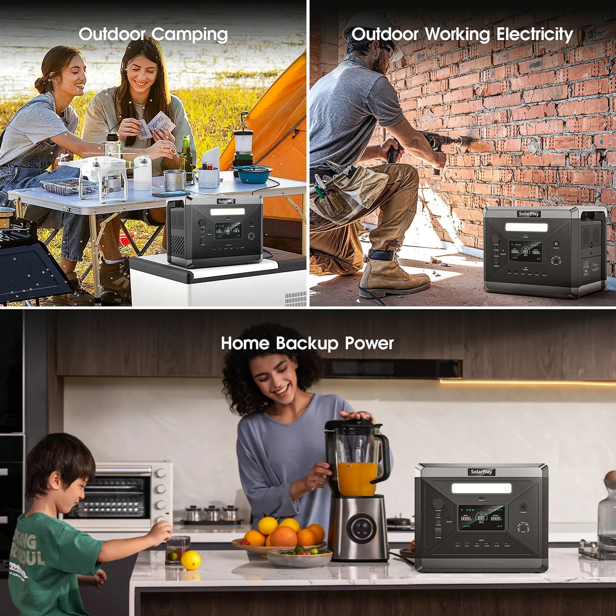 You can power your adventures and safeguard your home against outages with the versatile SOLARPLAY Q2501 portable energy station designed for off-grid living.