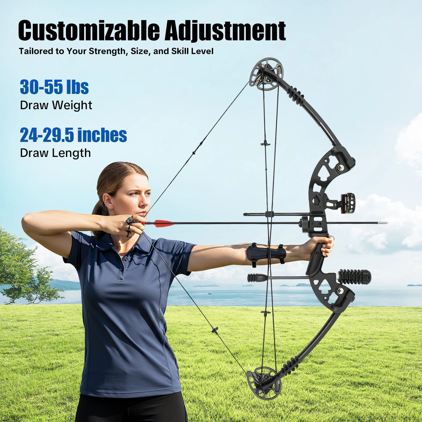 Unleash precise power and effortless control with this ready-to-archery compound bow set designed for serious adult archers.