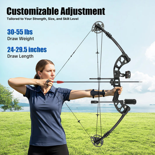 Unleash precise power and effortless control with this ready-to-archery compound bow set designed for serious adult archers.