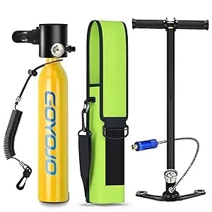 Discover effortless underwater breathing anytime with this reusable mini scuba tank kit designed for safe training.