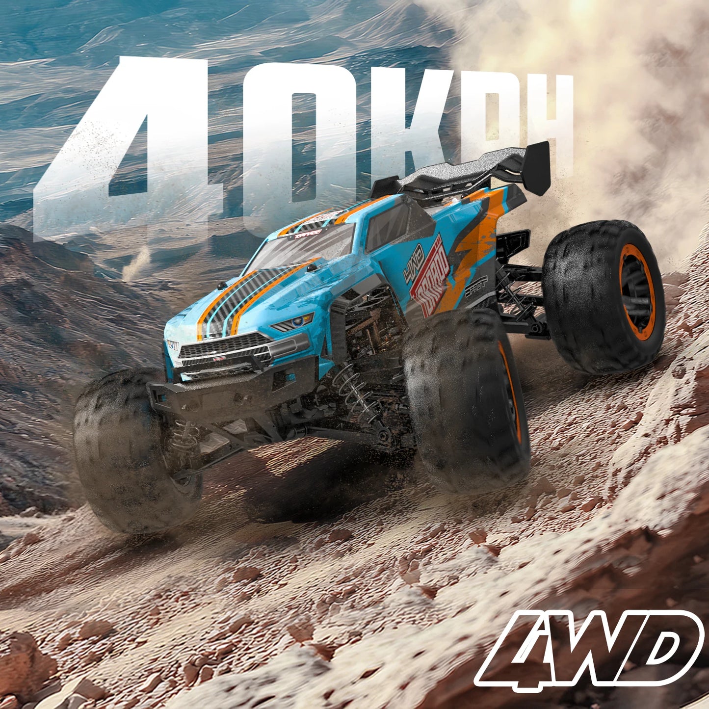 RACENT RC Truck 1:16 4x4 All Terrain RC Car 40KPH High Speed Remote Control Cars for Adults