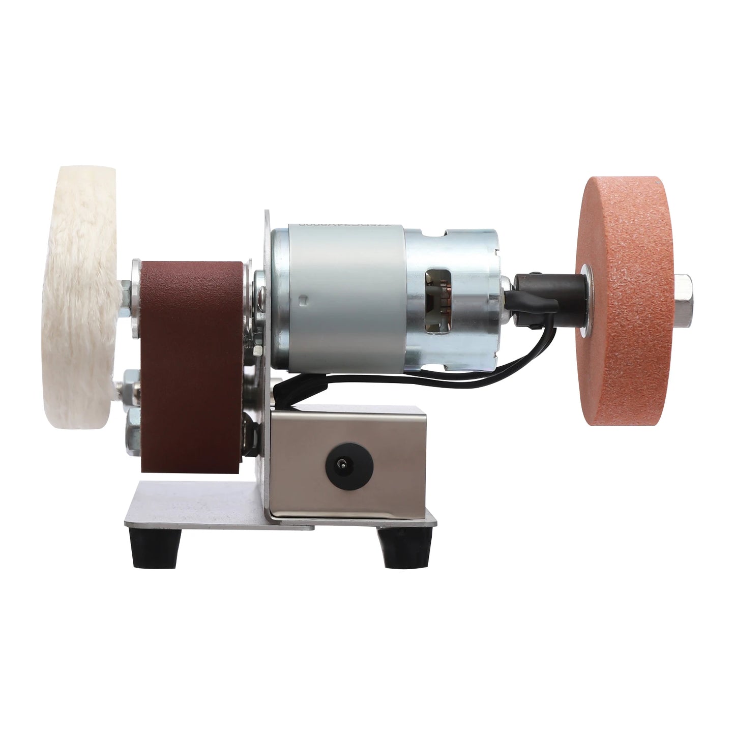 Mini Abrasive Belt Grinder Electric Belt Sander 7-Stage Adjustable Polisher 1~45° Tilting Worktable  for Metal Wood Jewelry Jade Buffing