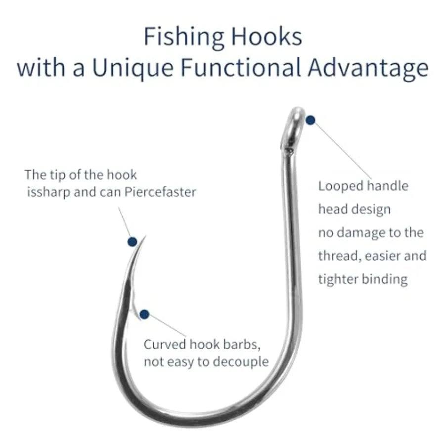 300 Piece Fishing Hooks Set 18 Sizes Carbon Steel Barbed Hooks Storage Box