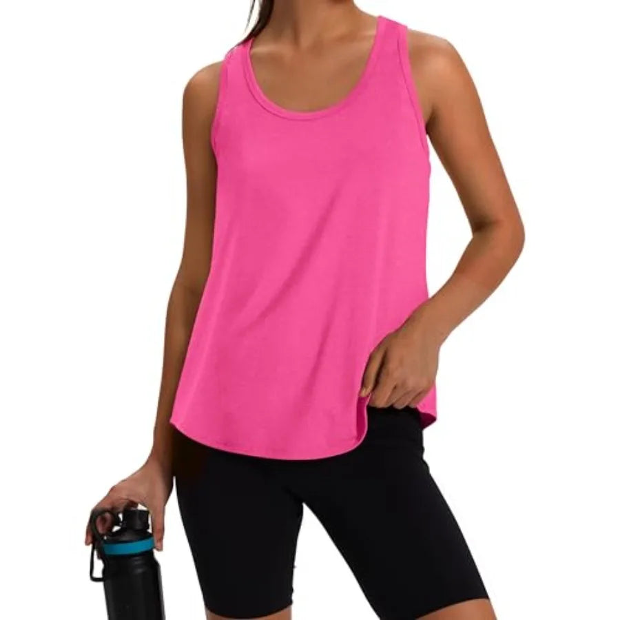 WIHOLL Women's Workout Tank Tops Sleeveless Athletic Racerback for Gym Yoga Running - Summer Fitness Tops Scoop Neck S-XXL