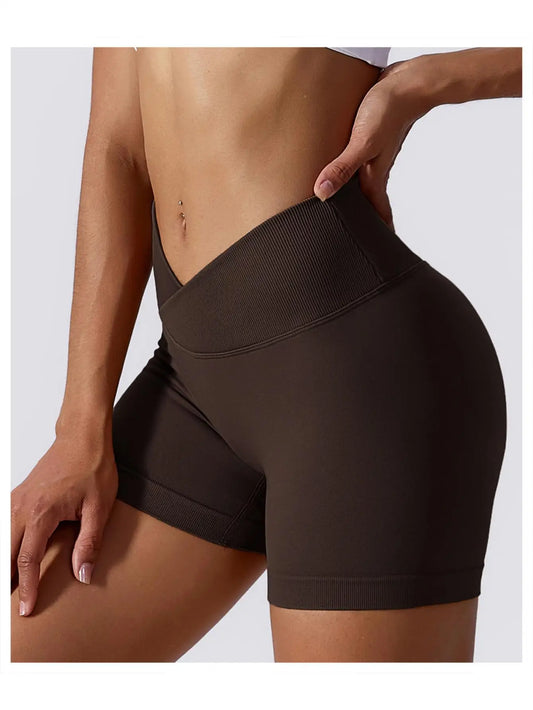 Premium Seamless High Waist Yoga Shorts For Running And Fitness