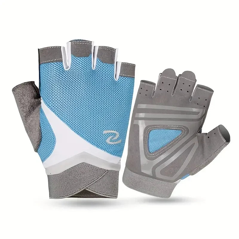 1 Pair Unisex Sports Gloves, Half Finger Fitness Gloves, Non-Slip Outdoor Riding & Fishing Gloves