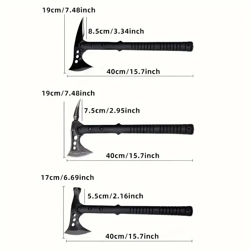 Conquer outdoor chores with the Demon Axe, a tough companion for woodsmen, campers, and DIYers alike.