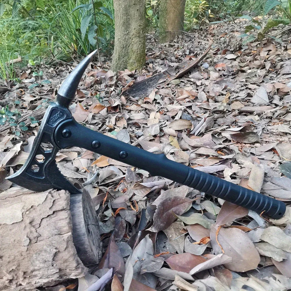 Conquer outdoor chores with the Demon Axe, a tough companion for woodsmen, campers, and DIYers alike.