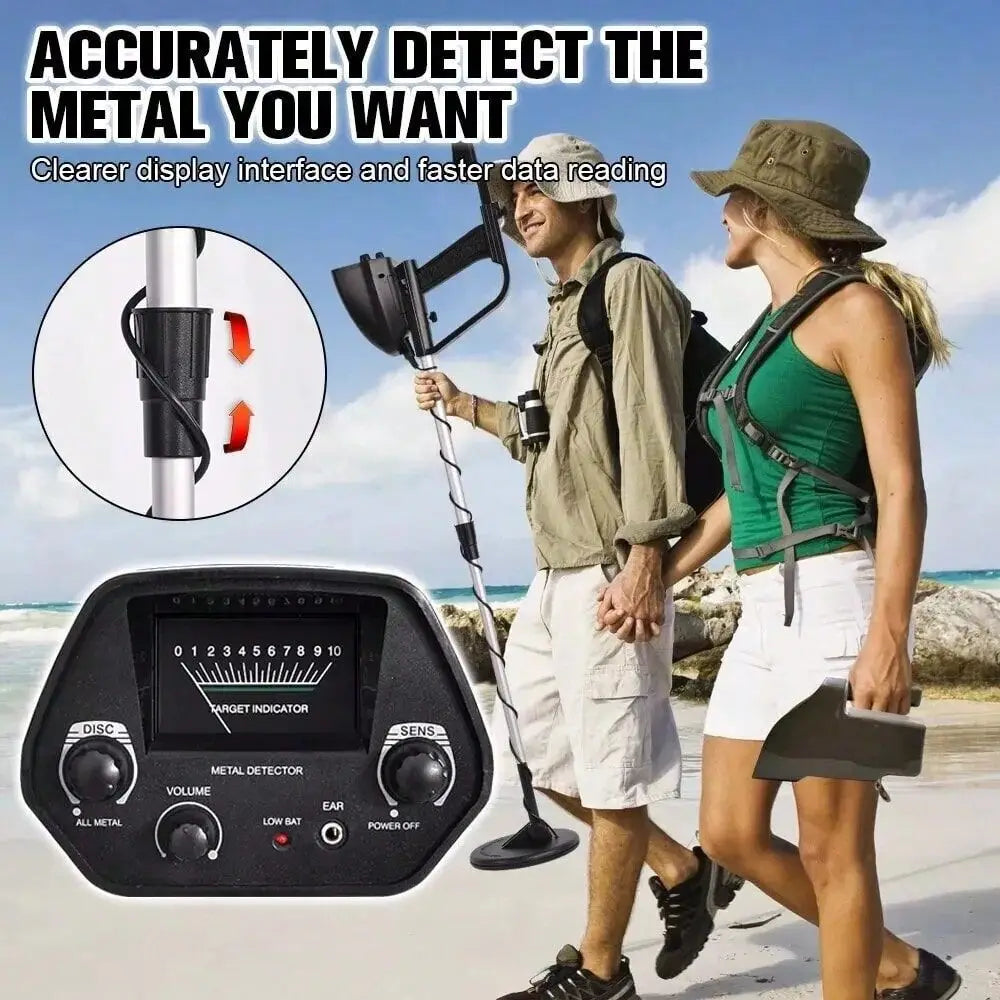 Metal Detectors, HighPerformance Waterproof Gold Digger, Adjustable Stem, 8 Coil With Folding Shovel Lightweight Metal Detector