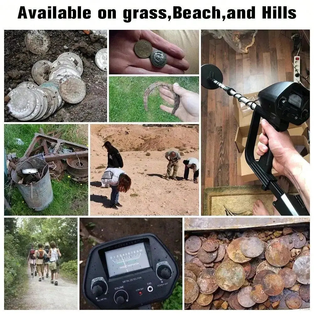 Metal Detectors, HighPerformance Waterproof Gold Digger, Adjustable Stem, 8 Coil With Folding Shovel Lightweight Metal Detector