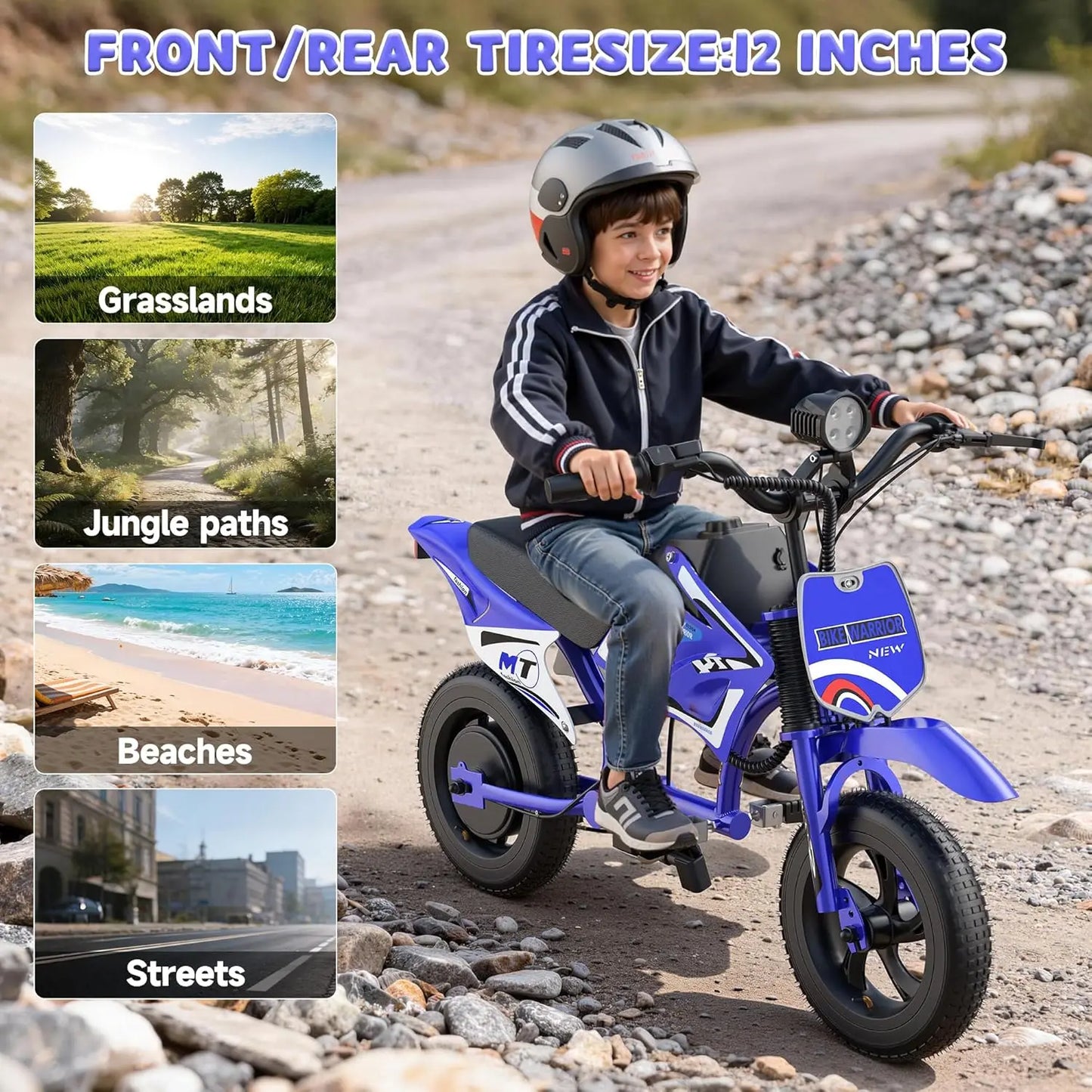 25V Electric Dirt Bike 200W Electric Motorcycle Up to 10MPH & 7 Miles Long Range 3-Speed Modes Motorcycle for Kids Ages 3-10