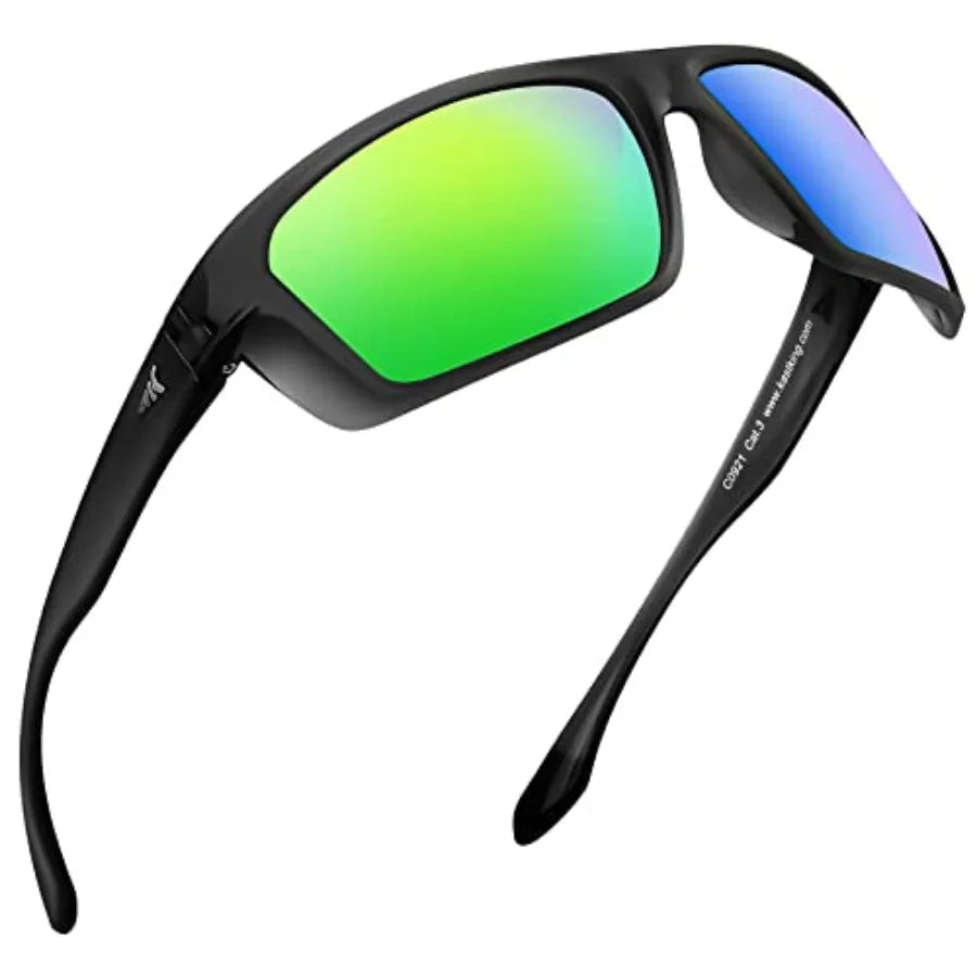 Huzzah Polarized Sport Sunglasses for Men and Women, Ideal for Driving Fishing Cycling and Running, UV Protection