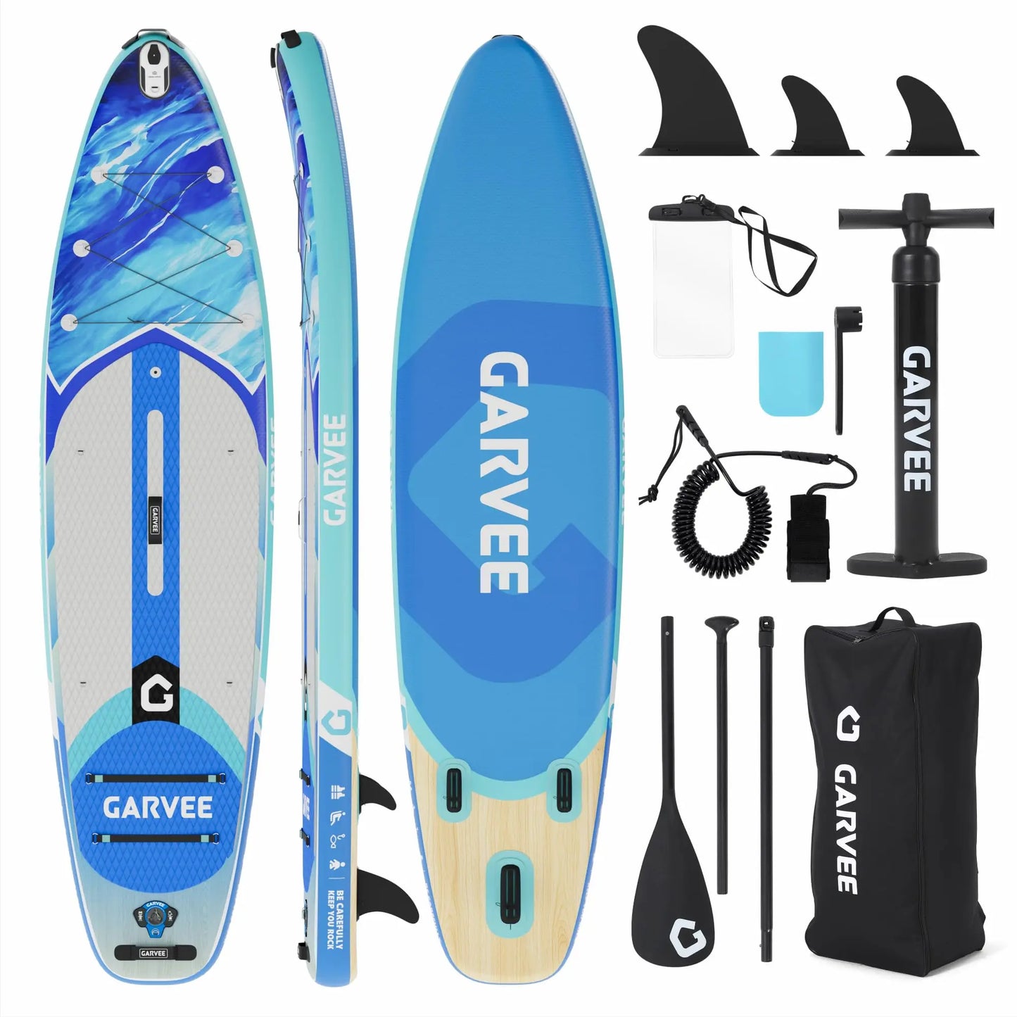 Inflatable Paddle Board for Adult, 10.6ft x 32"/ 11ft x 34" Extra Wide Inflatable Stand Up Paddle Board with Kits, for Sea Lakes