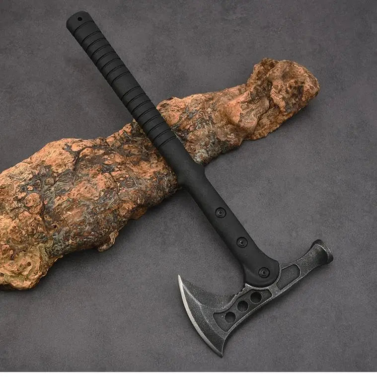 Conquer outdoor chores with the Demon Axe, a tough companion for woodsmen, campers, and DIYers alike.