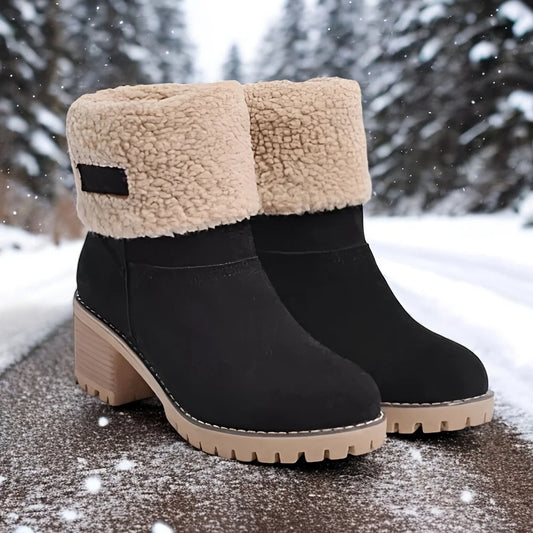 Step into winter with cozy confidence as you wear these faux fur snow boots that pair warmth with chic platform style.