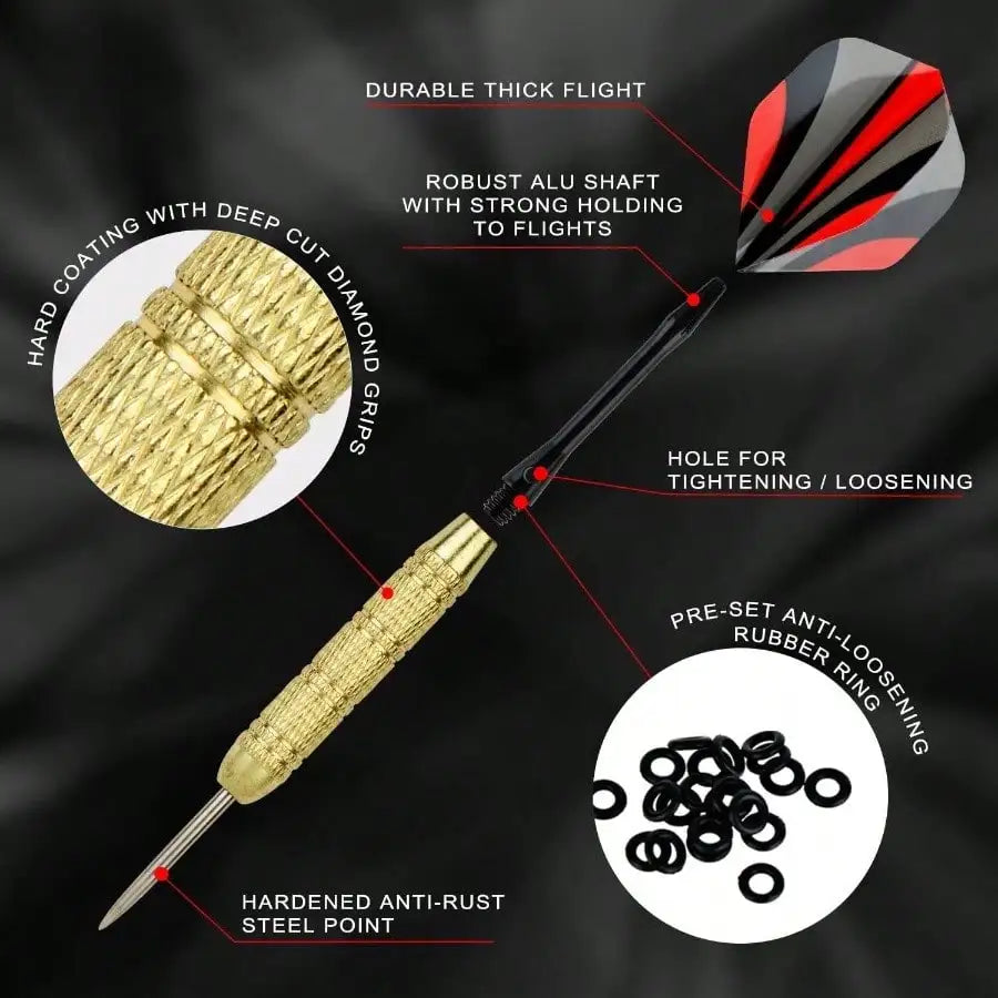 Steel Tip Darts Set 18 Grams15 Pack Steel Barrels