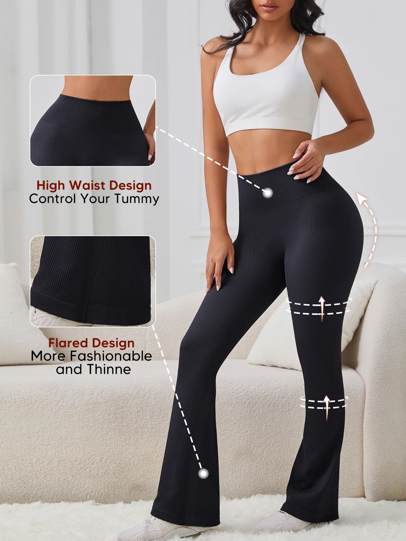 Women Tummy Control Compression Leggings High Waist Seamless Yoga Pants