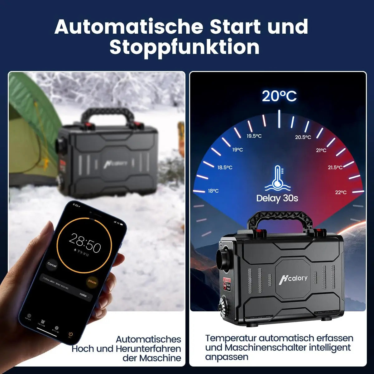 Hcalory 12V 8KW All in One Diesel Car Parking Heater with Remote Control and LCD Monitor for Car Trucks Boats Bus RV and Trailer