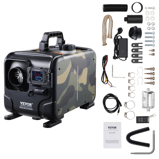 SucceBuy 8KW Car Heater 12V/24V All in One Diesel Air Heater Bluetooth/Display/CO Alarm Horizontal Diesel Heater Vehicle/Garage