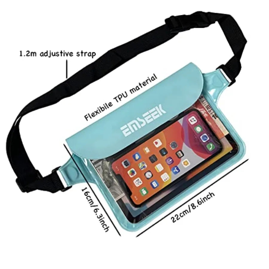 Waterproof Waist Pouch Dry Belt Bag Fanny Pack Keep Your Key Fob Wallet Kindle Phone Dry Perfect For Swim Surf Snorkel