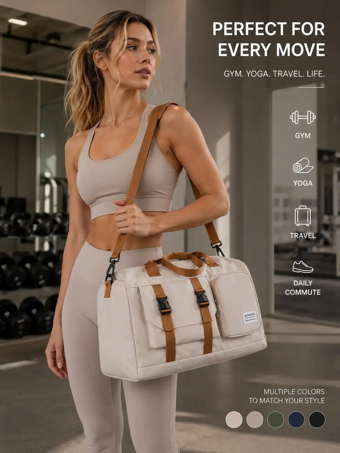 Prepare for your next adventure with a spacious travel tote designed to keep all your essentials organized while you navigate busy schedules.