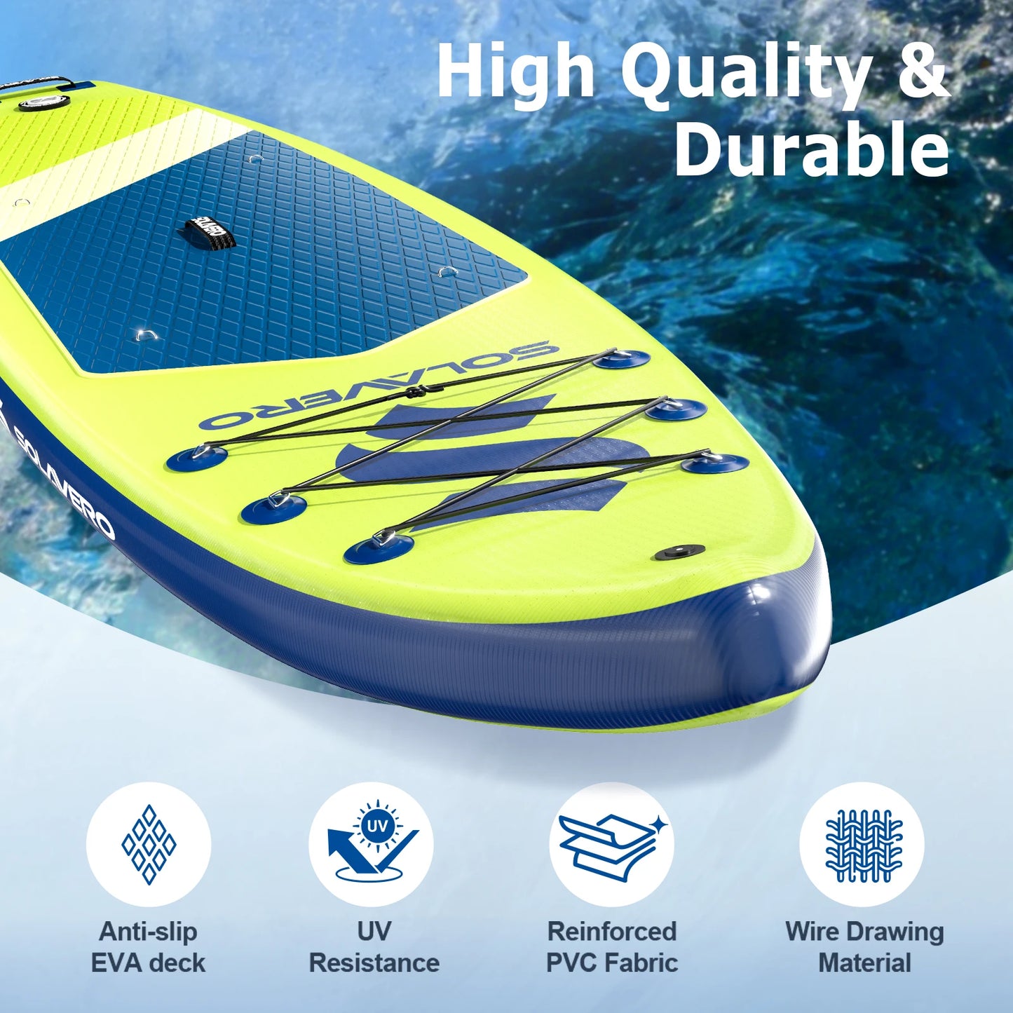 Inflatable Stand Up Paddle Board with Accessories, Wide Stable SUP Yoga Board, Non-Slip Deck, Paddle, Pump, Leash & Carry Bag for Youth & Adults