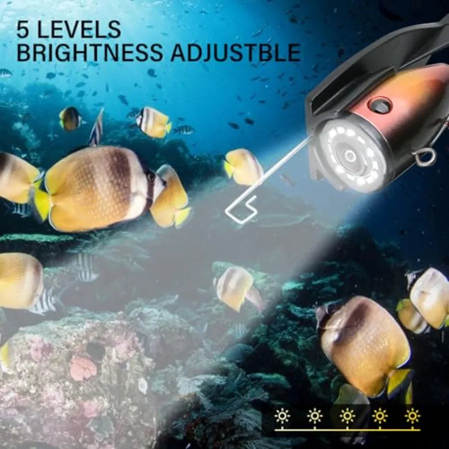 Underwater Fishing Camera with 5 Inch LCD Monitor, Light and IP68 Waterproofing