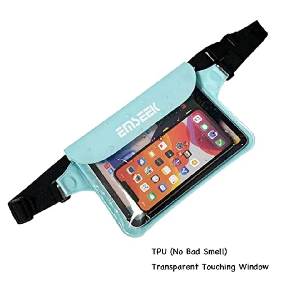 Waterproof Waist Pouch Dry Belt Bag Fanny Pack Keep Your Key Fob Wallet Kindle Phone Dry Perfect For Swim Surf Snorkel