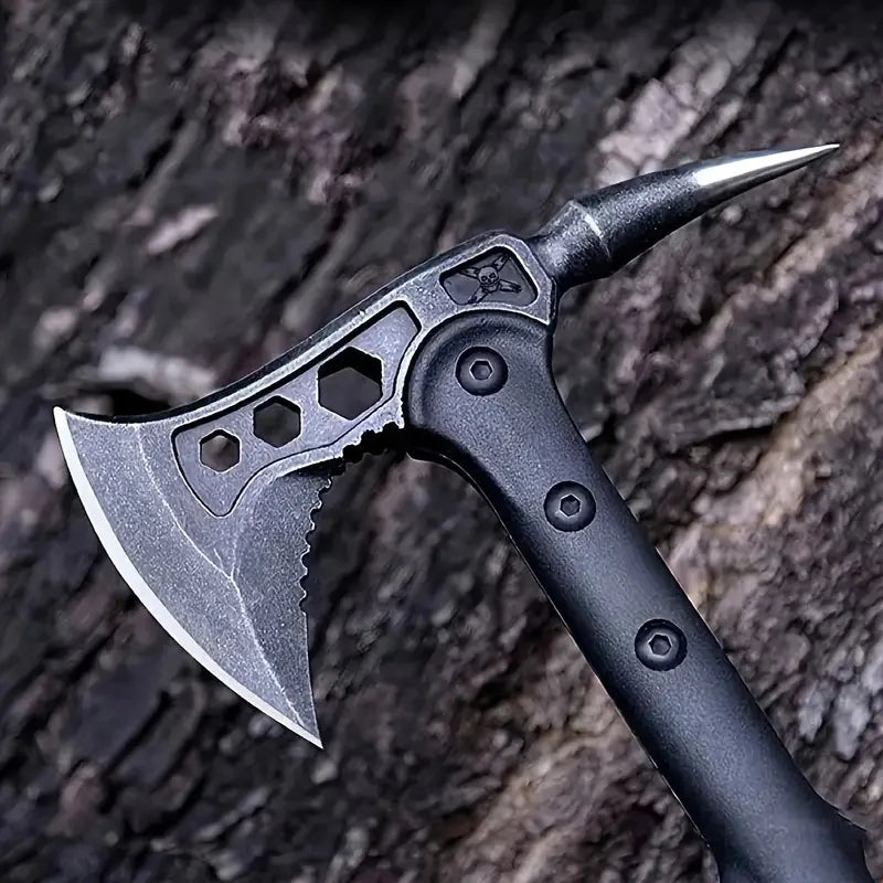 Conquer outdoor chores with the Demon Axe, a tough companion for woodsmen, campers, and DIYers alike.