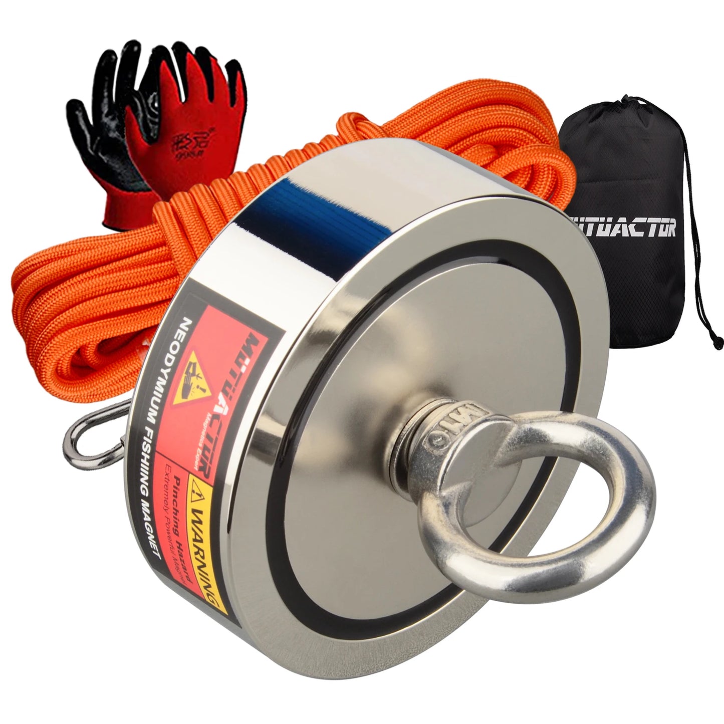 160KG*2 Strong Neodymium Magnet Double Side Search Magnetic Super Power Salvage Fishing Magnet with Searching Rope