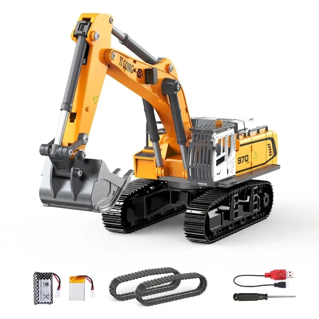 3PC 2.4G RC Engineering Vehicle Set – Remote Control Construction Truck Toys for Boys 1:50 alloy RC excavator engineering