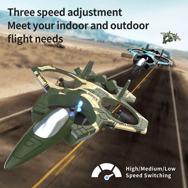 K500MAX Glider Flying Helicopter RC Hobby Jet Plane 2.4G Stunt Remote Control Foam Fighter Airplane Toy Drone With Light