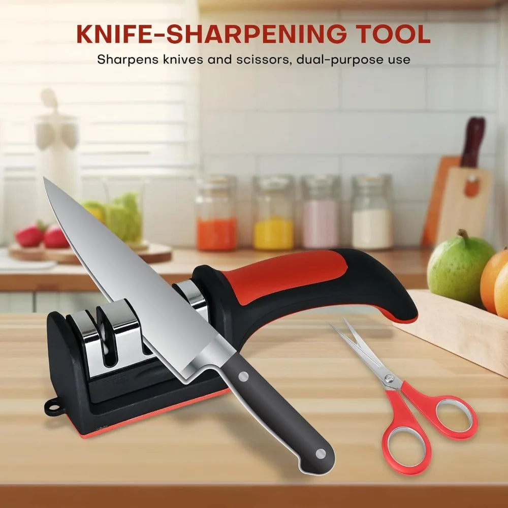 Rediscover razor sharp performance with this easy three stage sharpener, designed to renew dull blades, protect edge life, and simplify daily kitchen upkeep.