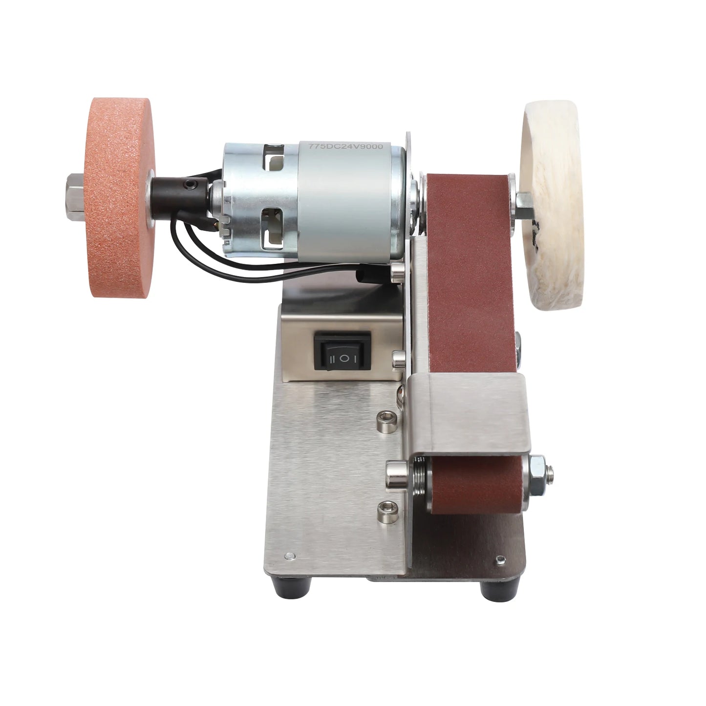 Electric Belt Sander Mini DIY Polishing Grinding Machine 7-Stage Adjustable Polisher Cutter Edges Sharpener Workpiece Grinder