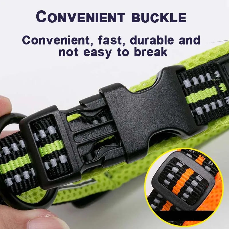 Winhyepet Padded Nylon Dog Walking Collar Reflective Buckle 11 Colors