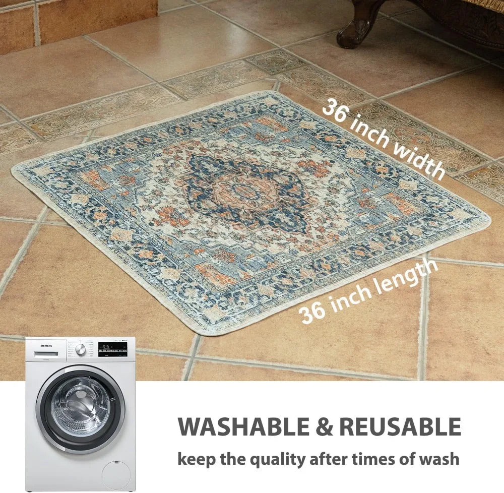 Washable Non-Slip Leak-Proof Pee Pads for Dogs & Cats, Reusable Potty Pads, 36x36 inches, Beige/Multi