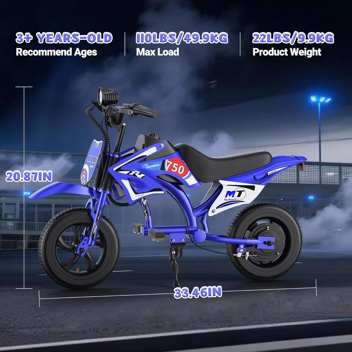 25V Electric Dirt Bike 200W Electric Motorcycle Up to 10MPH & 7 Miles Long Range 3-Speed Modes Motorcycle for Kids Ages 3-10