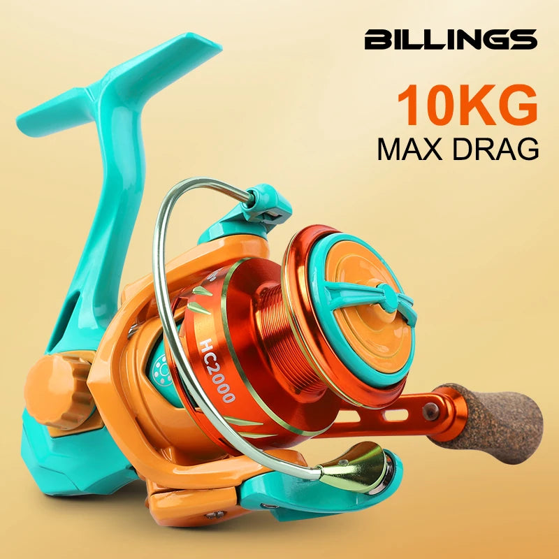 Spinning Fishing Reel 10KG Max Drag 5.2 to 1 Gear Ratio Metal Spool