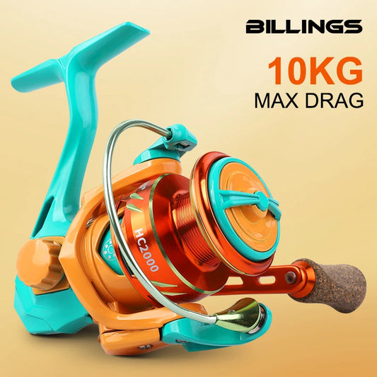 Spinning Fishing Reel 10KG Max Drag 5.2 to 1 Gear Ratio Metal Spool