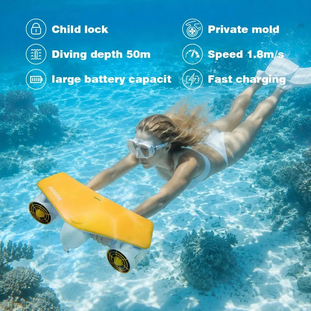 Mankeel Electric Underwater Sea Scooter 50m Waterproof 2 Speed 28lbs Thrust Diving Booster for Snorkeling Pool Adult Water Sport Summer Fun Activities