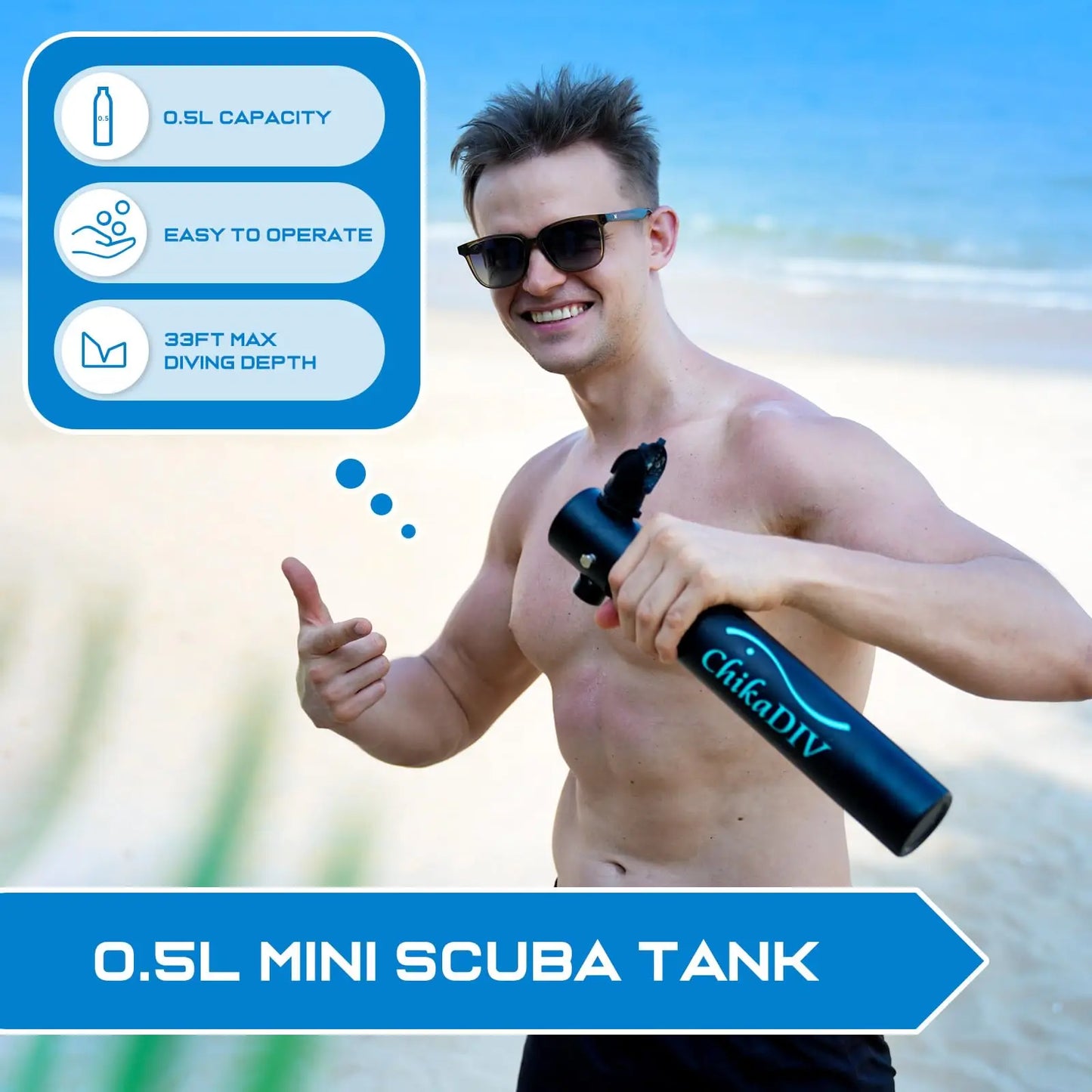 Transform your underwater adventures with this portable refillable oxygen cylinder designed for safe and extended diving.