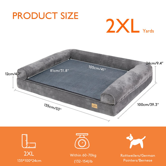 Extra Large Orthopedic Dog Bed Mattress with Removable Washable Cover