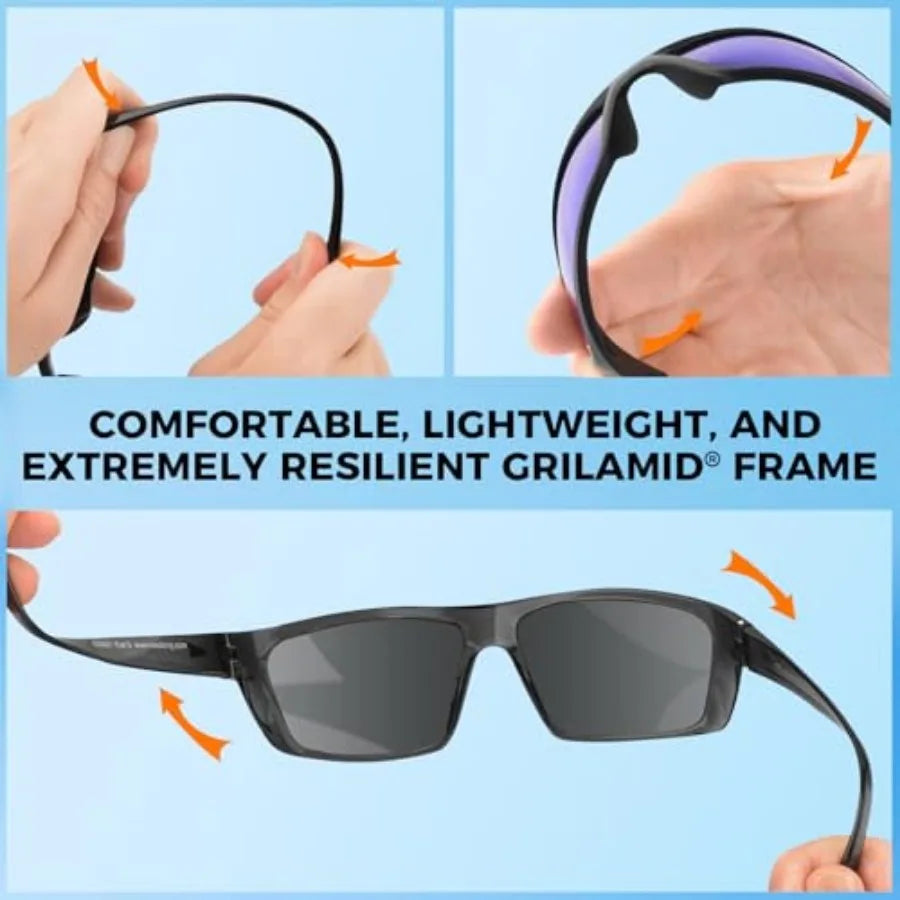 Huzzah Polarized Sport Sunglasses for Men and Women, Ideal for Driving Fishing Cycling and Running, UV Protection