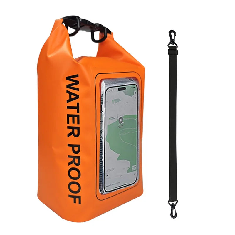 2L 5L Marine Dry Bag Waterproof PVC Bags Phone Touch Beach Canyoning Boating Diving Rafting Floating Kayaking Surf Shoulder Bag