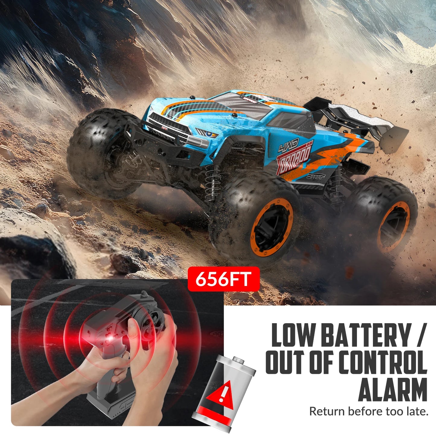 RACENT RC Truck 1:16 4x4 All Terrain RC Car 40KPH High Speed Remote Control Cars for Adults