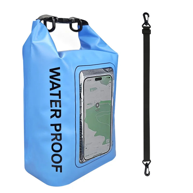 2L 5L Marine Dry Bag Waterproof PVC Bags Phone Touch Beach Canyoning Boating Diving Rafting Floating Kayaking Surf Shoulder Bag