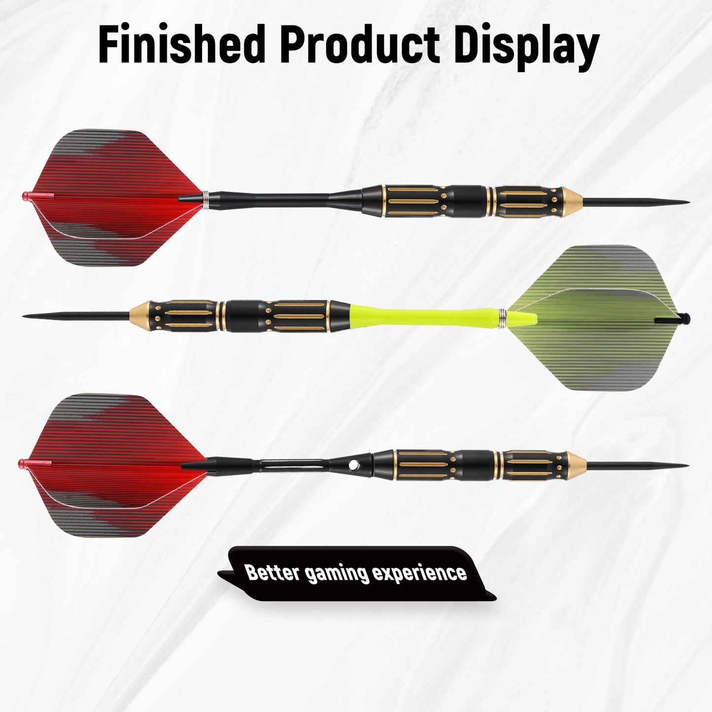 Elevate your aim with the Huanqu 3-Piece Brass Dart Set, neatly packed in a portable storage box for on-the-go practice.