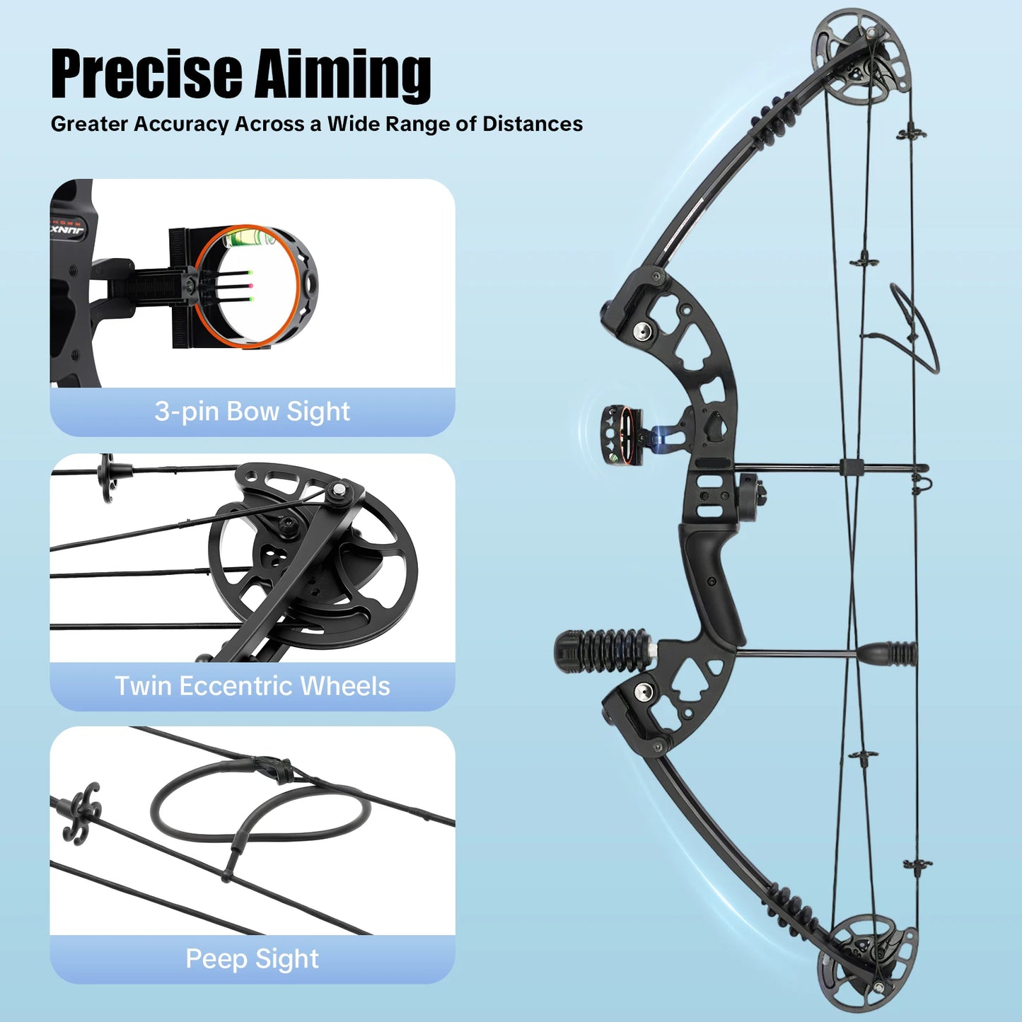 Unleash precise power and effortless control with this ready-to-archery compound bow set designed for serious adult archers.