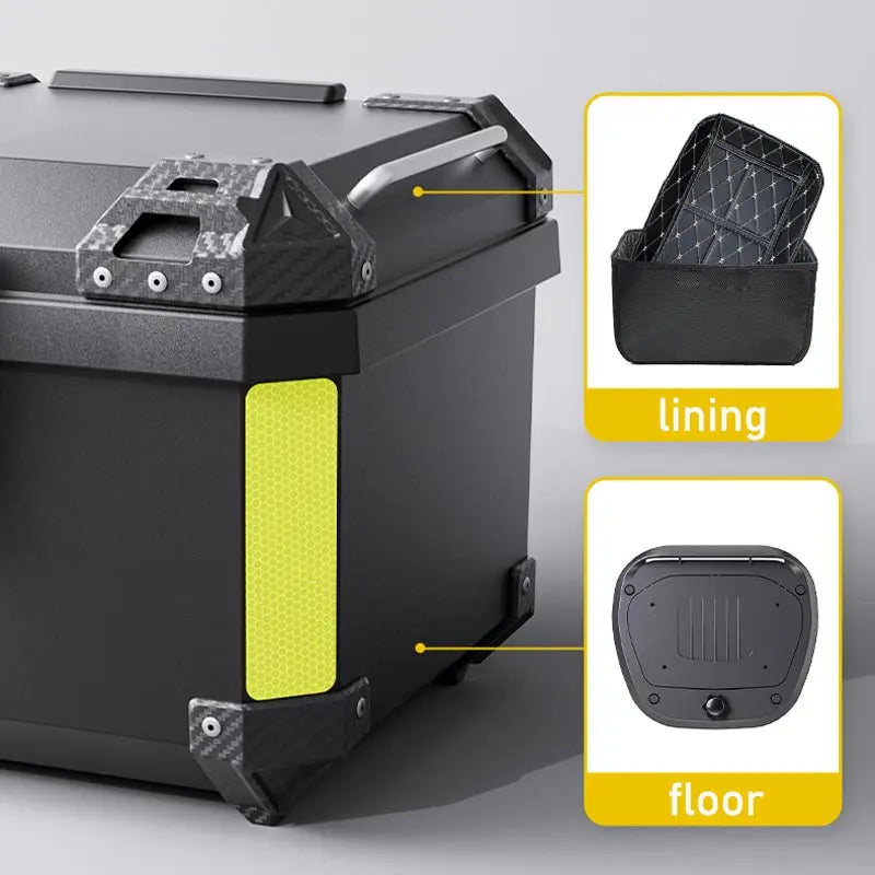 Heavy Duty Universal Waterproof Motorcycle Top Case Trunk With Anti Theft Lock Storage Box