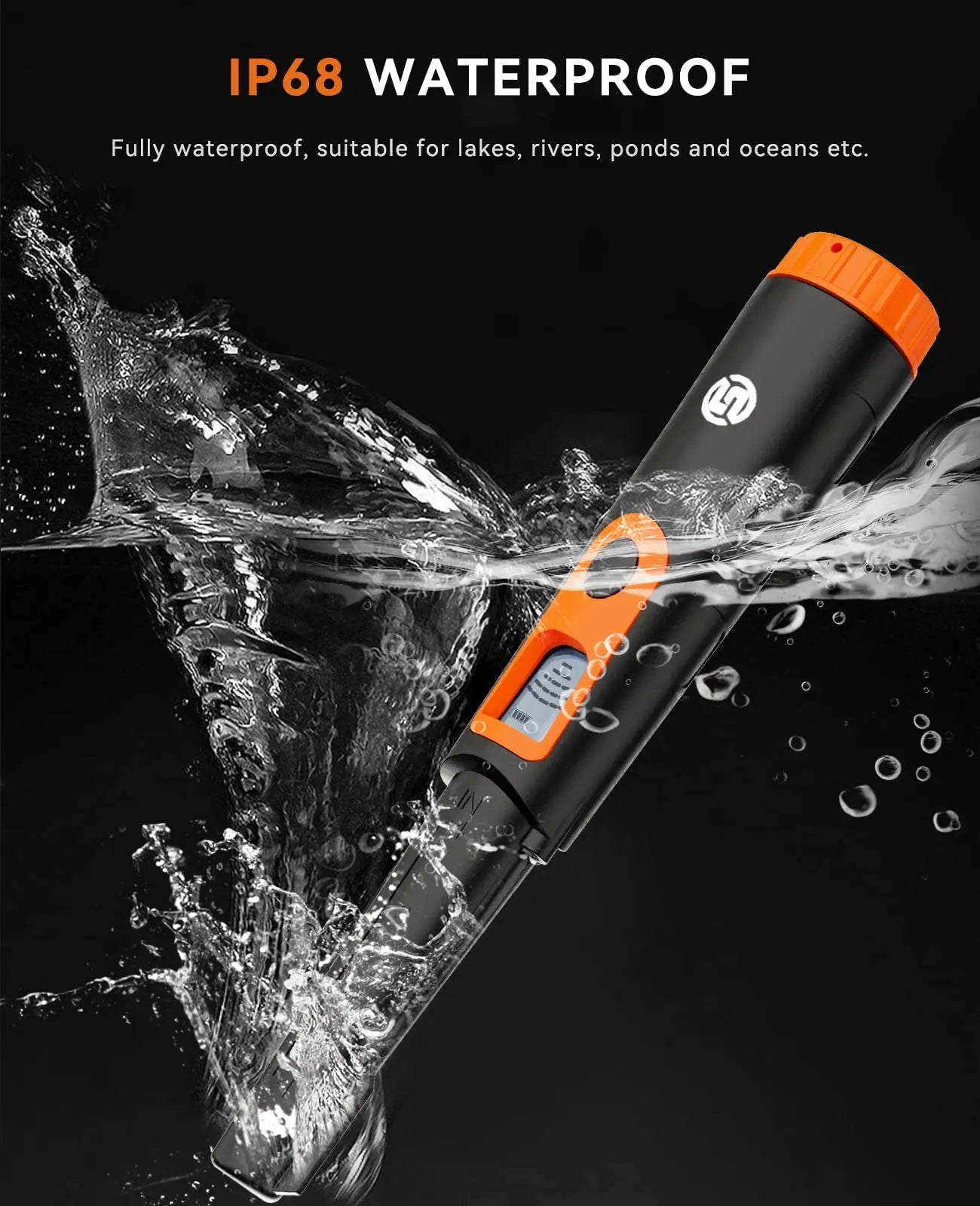SUNPOW Pinpointer Metal Detector, IP68 Waterproof 360° Scan Metal Detector Wand with 4 Alert Modes for Treasure Hunting Gold Prospecting